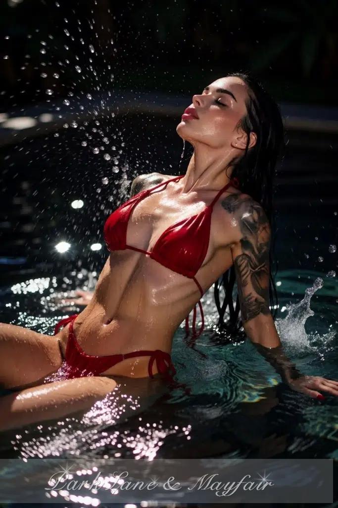Marcia stands out with striking, model-like features and an impressive physique.